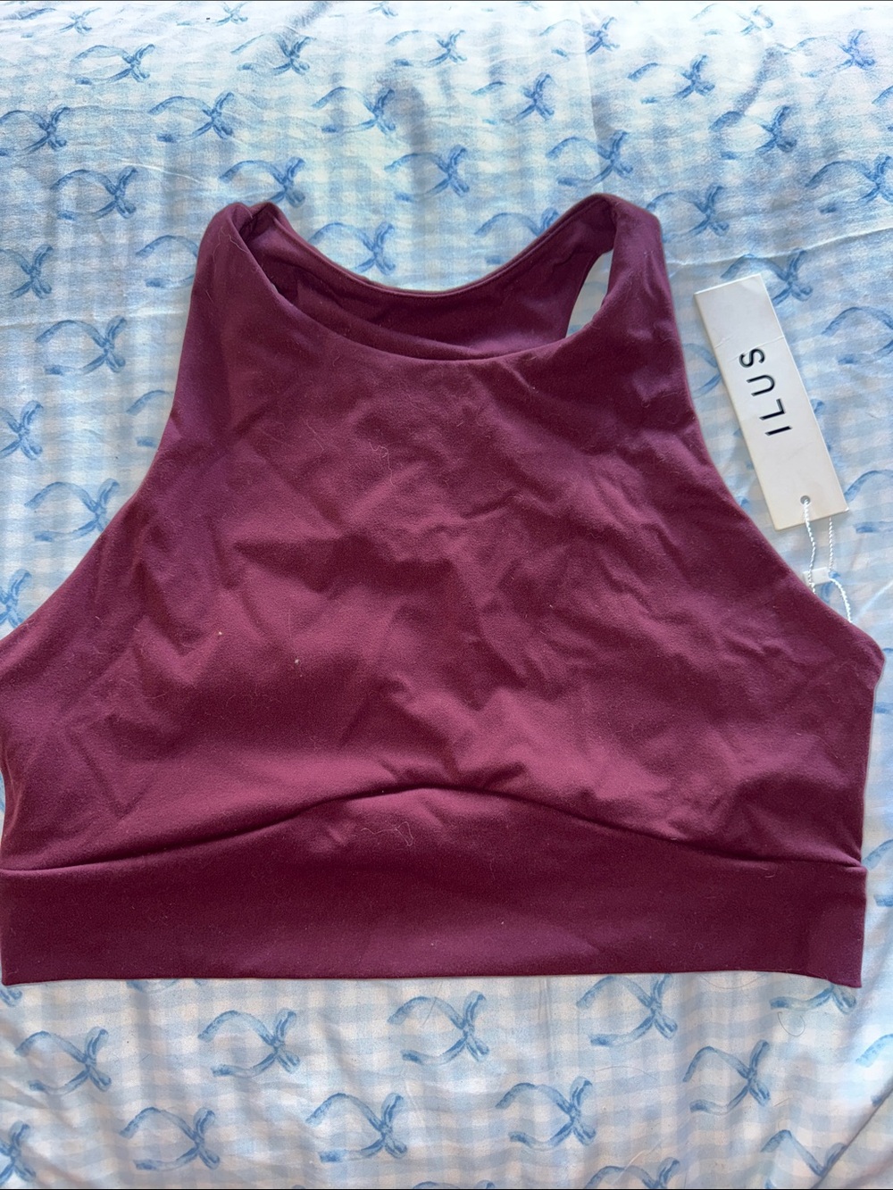 ILUS Wine Burgundy Racerback Sports Bra